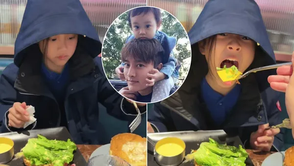 贾乃亮晒照陪甜馨吃饭 女儿吃相搞怪父女温馨真情流露