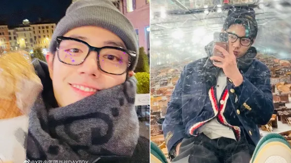 肖战分享欧洲行随拍 打扮休闲帅气