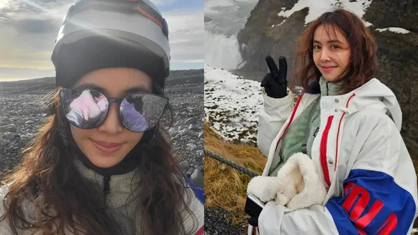 Jolin Tsai posted photos of tourists traveling in Iceland, taking pictures of tourists, drinking coffee and leisurely on the street.