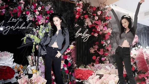 杨颖晒辣妹穿搭小露蛮腰 又甜又酷少女感十足