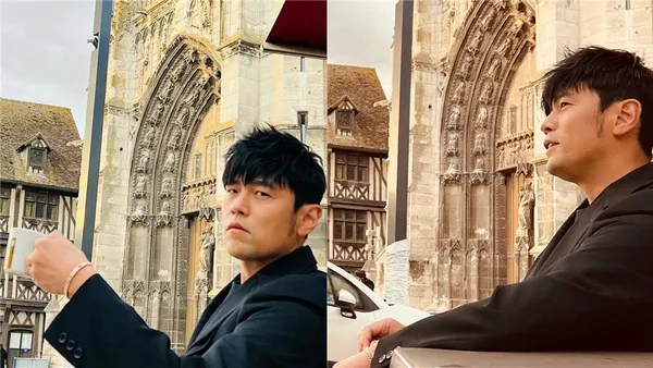 Jay Chou ins shares the latest scenery photos with coffee in hand and looks out into the distance cozy and leisurely.
