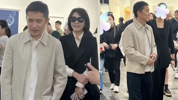 梁朝伟刘嘉玲被网友偶遇 老夫老妻合体看展感情甜蜜