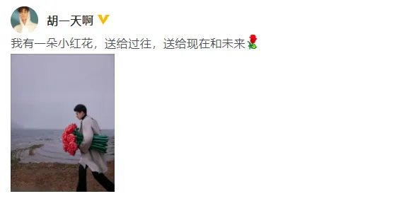 胡一天与华策合约到期 晒海边玫瑰大片与过去告别