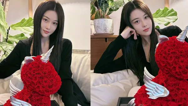张馨予晒玫瑰花独角兽庆生照 老公何捷点赞秀恩爱