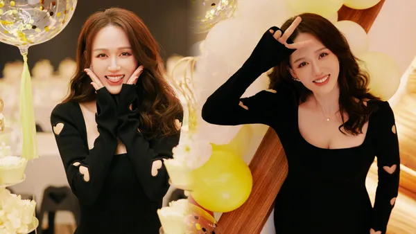 陈乔恩分享44岁庆生照 穿黑色镂空爱心裙少女感满满