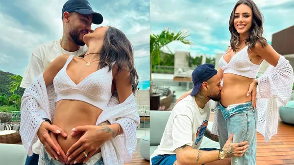 内马尔晒照亲吻女友孕肚 高调秀恩爱官宣怀孕