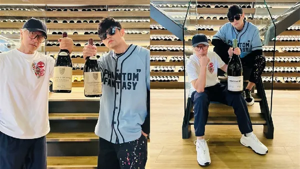 Dream linkage! Zhou Xingchi and Jay Chou take a picture in the same frame and the two are in good condition to hold up the wine bottle.