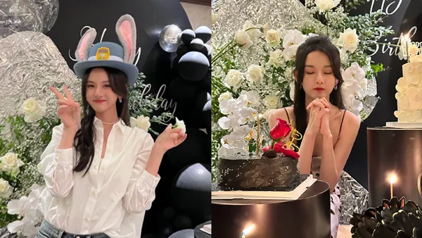 宋祖儿晒生日现场照 穿白衬衫戴兔耳帽比耶笑容灿烂