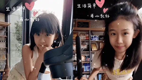 鲍蕾分享俩女儿健身照 大女儿贝儿马甲线抢镜