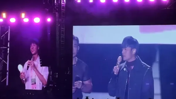 Gong Jun and Jay Chou sang "hair like Snow" excitedly saying, "I'm so happy."