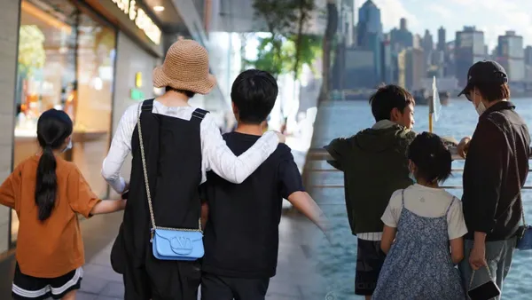 孙俪晒带等等小花出国游玩照 母子三人牵手揽肩幸福开心