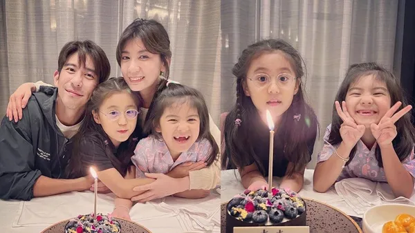 贾静雯晒全家福为女儿庆生 8岁咘咘露灿笑乖巧懂事