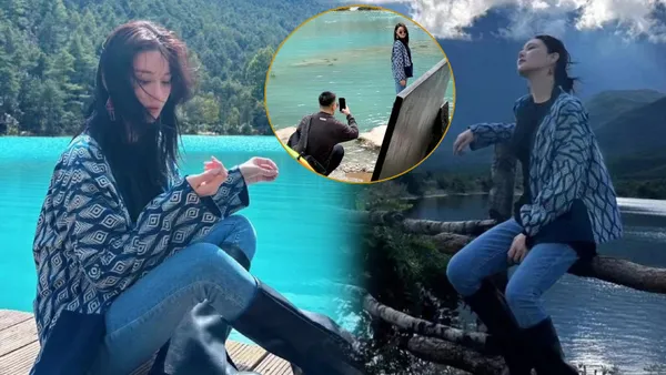 张馨予夫妇游云南被偶遇 何捷蹲着为老婆拍照好甜蜜