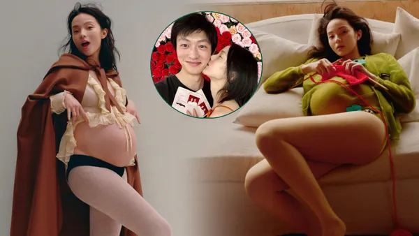 超模睢晓雯挺孕肚拍时尚大片 老公金大川自夸"命真好"