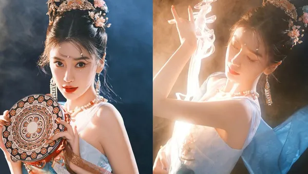 Angelababy敦煌神女造型写真 光影间翩迁起舞似画中人