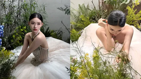 林允着抹胸蓬蓬裙古典高贵 似宫廷在逃公主