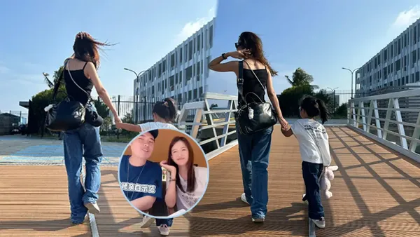 陈赫晒妻子与女儿背影照 张子萱与女儿牵手好温馨