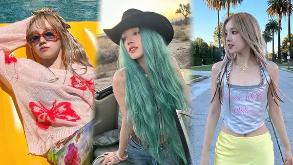 宋雨琦发色多变青春活力 夕阳下释放热烈生命感