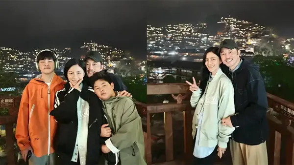 胡可沙溢一家四口出游 安吉小鱼儿愈发帅气阳光