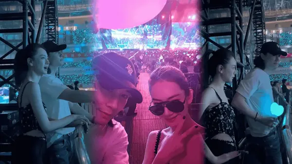 Qi Wei and Li Seung-hyun watched Jay Chou's concert dancing and enjoying himself