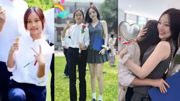 李小璐晒11岁甜馨小学毕业照 母女同框似姐妹