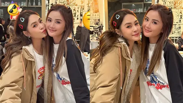 Zhong Xintong card zero for Cai Zhuoyan's birthday celebration, the two of them stick to each other's face and kiss each other and have a lovely photo