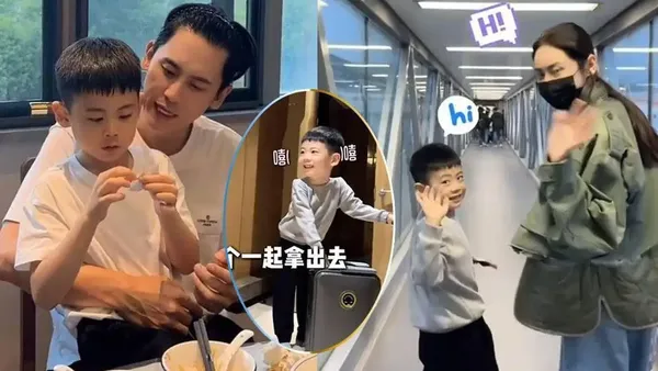 Qiu Cixuan took her son to visit Yu Xiaoguang, 6 years old, and his Chinese was making rapid progress