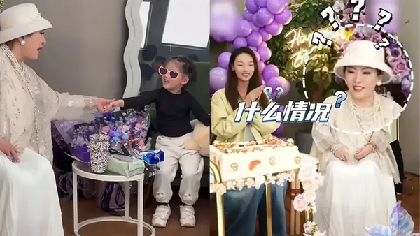 Guo Biting took her daughter to celebrate her mother-in-law's birthday. Xiang Tai was full of doting and beamed with joy