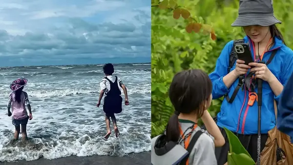 妻と海外旅行8歳の夏の写真