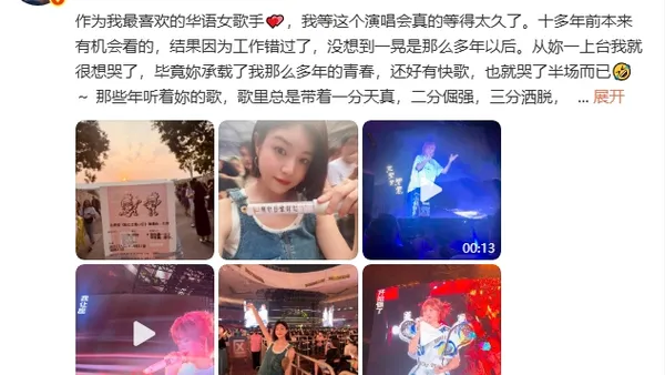 陈妍希看孙燕姿演唱会哭了半场：我等这个演唱会等了太久了