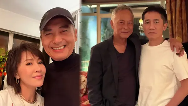 Liu Jialing took a photo of having dinner with her old friends and took a photo of Chow Yun-fat with a happy smile