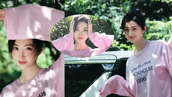 景甜像森林里的甜美少女！笑容明媚眼神灵动超迷人