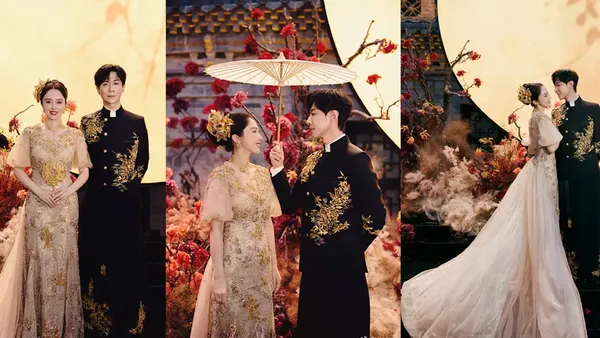 董璇张维伊晒结婚照 二人搂腰对视超甜蜜