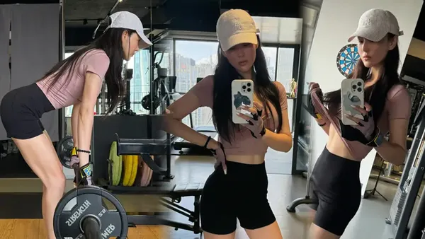 Zhang Xinyu shows off his abdominal muscles and shows off his good figure. Wear sportswear, fitness, professional self-discipline