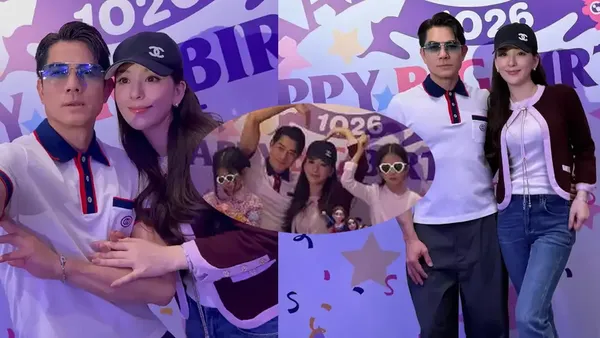 Fang Yuan took photos to celebrate Aaron Kwok's birthday and the family looked at the camera and felt warm