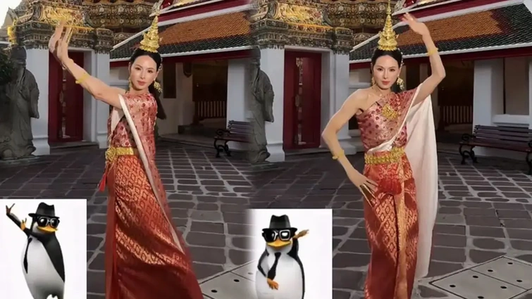 李若彤泰装企鹅舞：传统与反差萌的奇妙碰撞