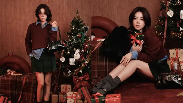 赵今麦酒红毛衣叠穿蓝衬衫复古优雅 冬日氛围里流露慵懒俏皮