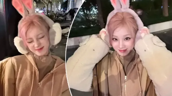 宋雨琦的“兔系圣诞”:粉发+兔耳,把冬日甜妹的buff叠满了