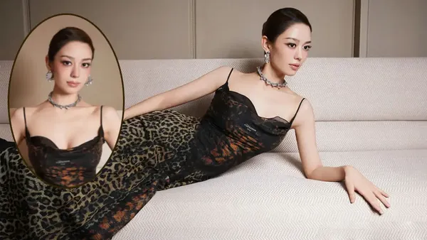 黑纱豹纹裹张力 吉娜把性感揉成了高级的松弛感