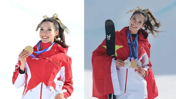 谷爱凌晒照回顾米兰冬奥会 佩戴三枚奖牌笑眼盈盈