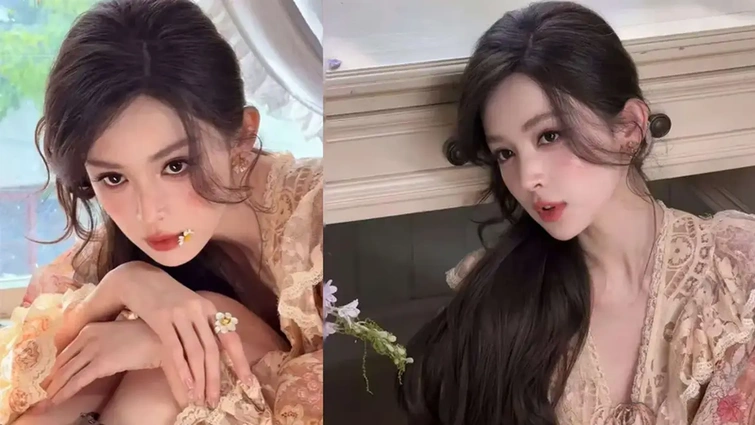 碎花与碎钻：娜扎的复古花房写真