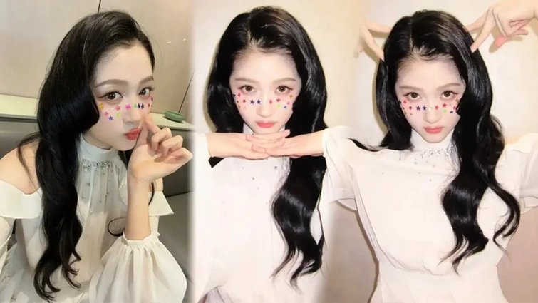 关晓彤晒星光自拍引热议！彩色星星贴纸拉满少女感