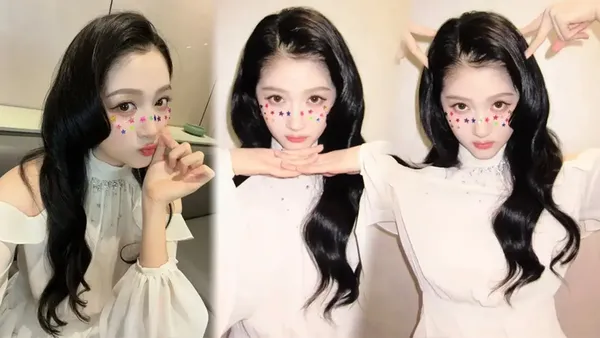 关晓彤晒星光自拍引热议！彩色星星贴纸拉满少女感