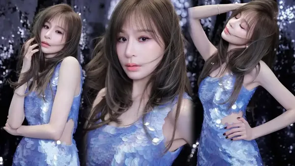 王心凌蓝色亮片裙造型释出，甜酷氛围拉满！