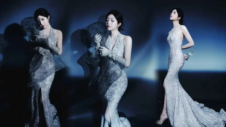 陈妍希“极光”大片释出 银纱蓝雾演绎极致浪漫氛围感