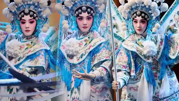 刘浩存刀马旦造型杀疯了！冰蓝战袍英气封神