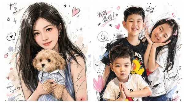 六一氛围感拉满!陈妍希连发手绘写真,一人一宠+三宝同框满是温柔烟火气