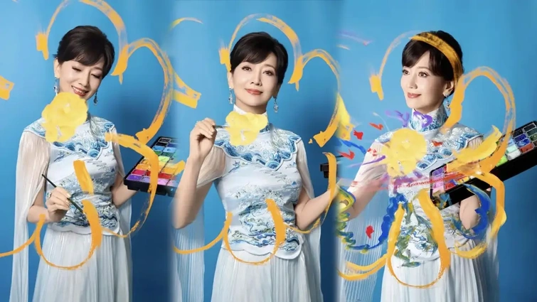 笔墨绘东方！赵雅芝国风艺术大片释出，旗袍融合水墨尽显东方风骨
