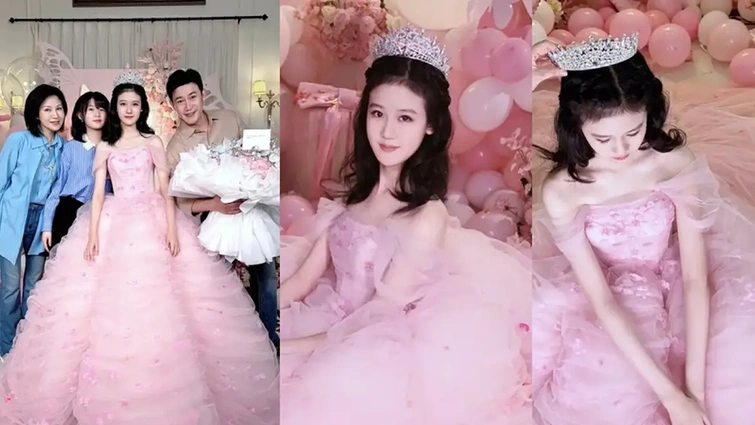 陆毅鲍蕾女儿试穿公主裙 纤细长腿惹人惊艳